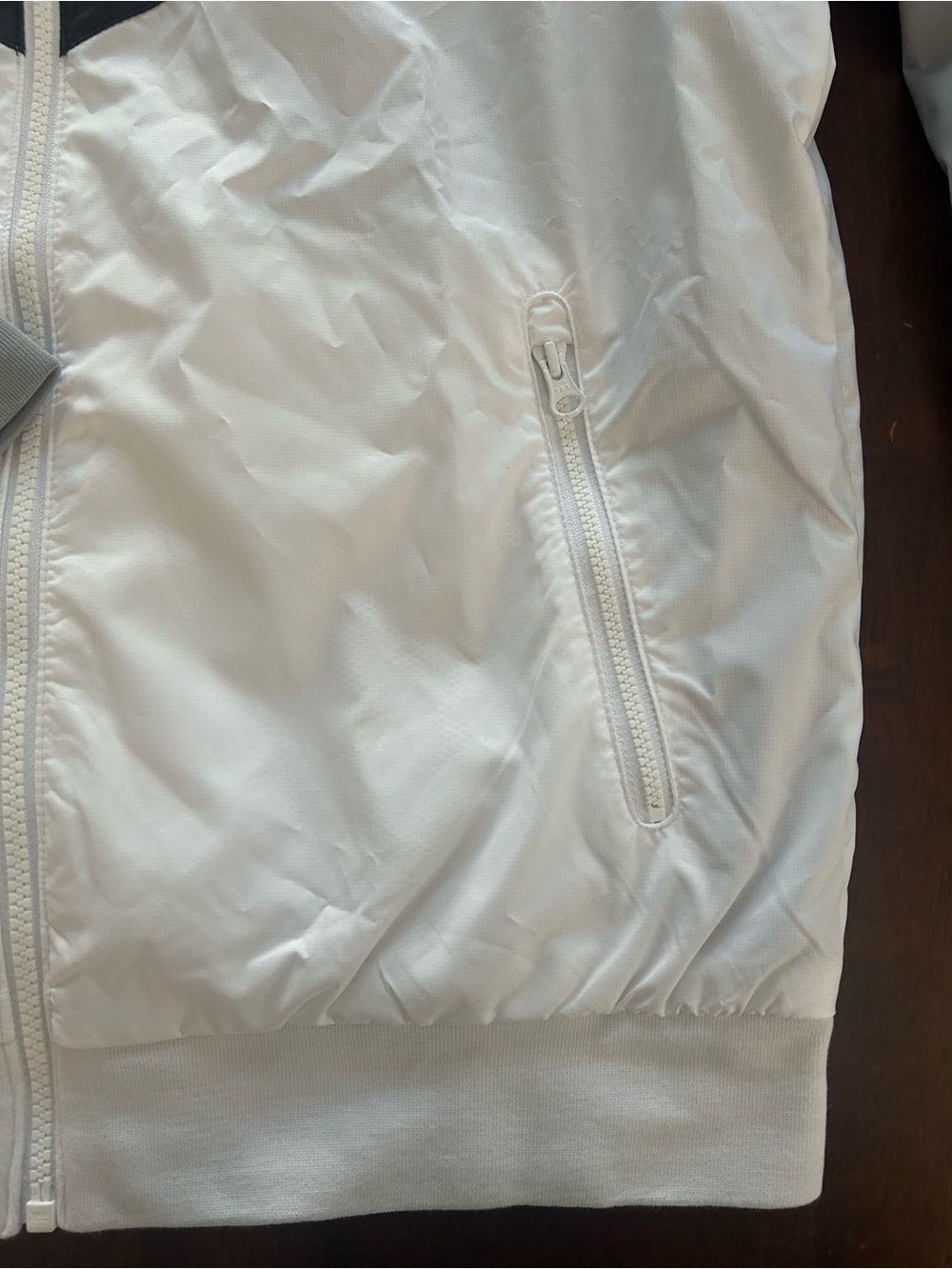 Nike Hooded Colorblock Jacket in Black, Light Gray, White - Picture 2 of 6